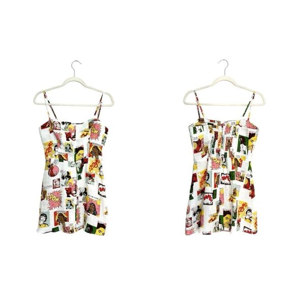 REFORMATION Huckleberry Linen Dress in comic print - Picture 6 of 9